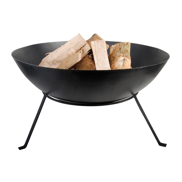 Gardencontrol Metal Fire Bowl with Legs, Black - Large GA2659138